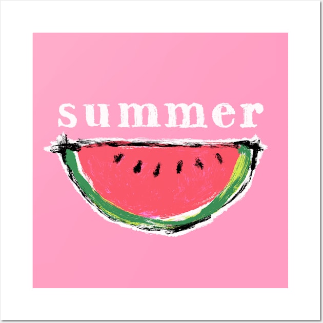 Watermelon Summer Wall Art by Shelley Johannes Art